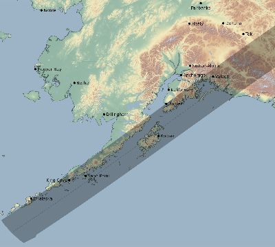 Map of the eclipse path across United States on 07/23/2484
