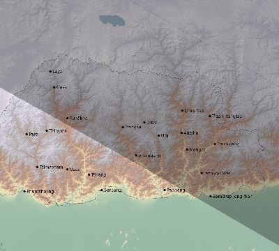 Map of the eclipse path across Bhutan on 11/26/2486