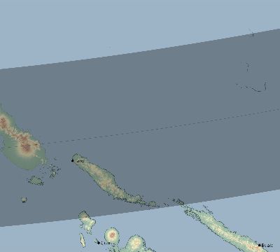 Map of the eclipse path across Solomon Islands on 11/26/2486