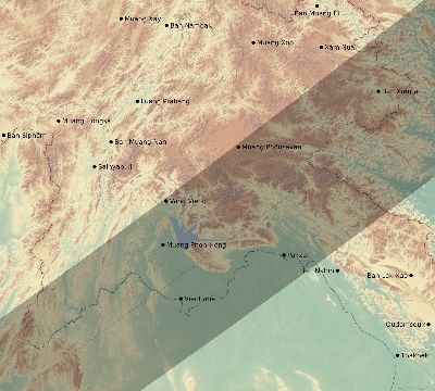Map of the eclipse path across Laos on 05/23/2487