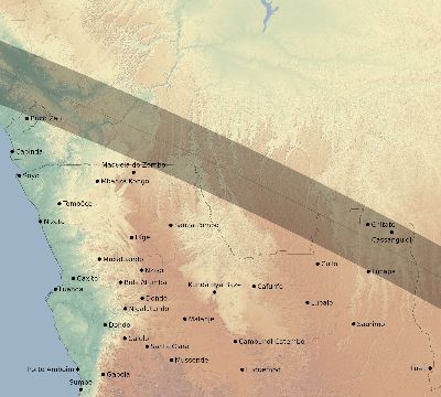 Map of the eclipse path across Angola on 11/15/2487