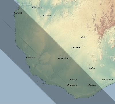 Map of the eclipse path across Madagascar on 11/15/2487