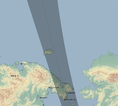 Map of the eclipse path across Russia on 09/25/2489