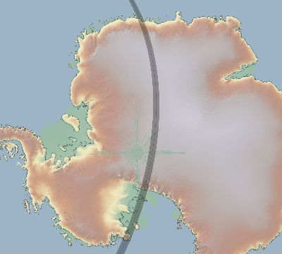 Map of the eclipse path across Antarctica on 01/18/2493