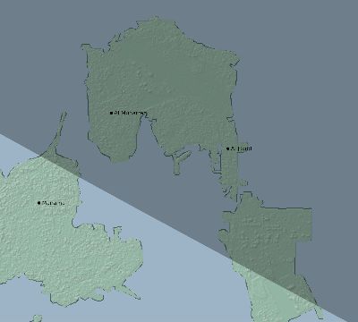 Map of the eclipse path across Bahrain on 07/13/2493
