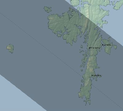 Map of the eclipse path across United Kingdom on 07/13/2493