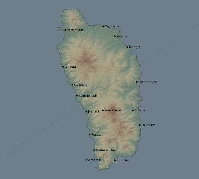 Map of the eclipse path across Dominica on 12/28/2494