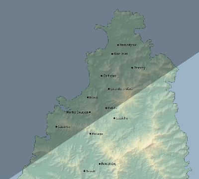 Map of the eclipse path across Saint Lucia on 12/28/2494