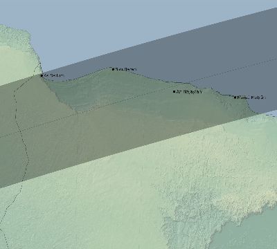 Map of the eclipse path across Egypt on 05/02/2497