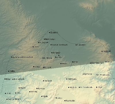 Map of the eclipse path across Palestine on 05/02/2497