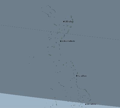 Map of the eclipse path across Maldives on 10/15/2498