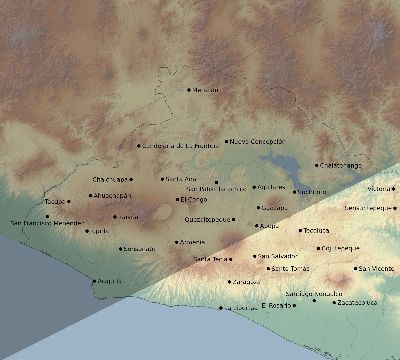 Map of the eclipse path across El Salvador on 02/19/2501