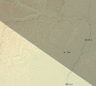 Map of the eclipse path across Republic of the Congo on 12/07/2504