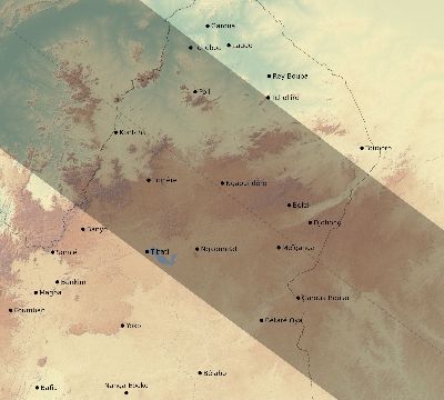 Map of the eclipse path across Cameroon on 12/07/2504