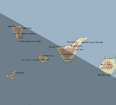 Map of the eclipse path across Spain on 12/07/2504