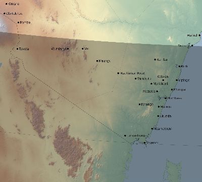 Map of the eclipse path across Kenya on 12/07/2504