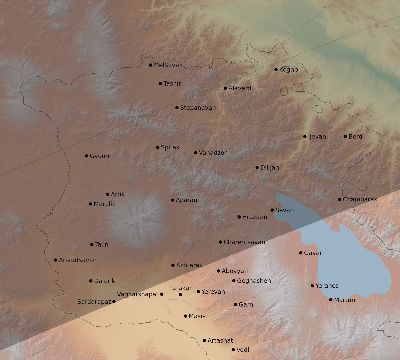 Map of the eclipse path across Armenia on 06/03/2505