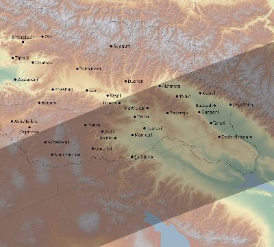 Map of the eclipse path across Georgia on 06/03/2505