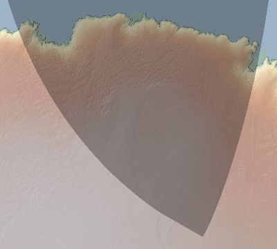 Map of the eclipse path across Antarctica on 04/13/2507