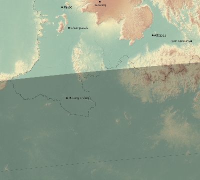 Map of the eclipse path across Laos on 04/01/2508