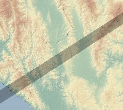Map of the eclipse path across Panama on 03/22/2509