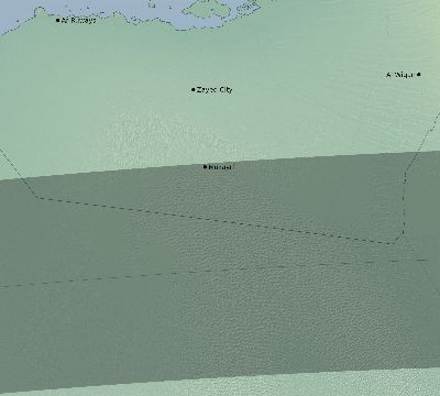 Map of the eclipse path across United Arab Emirates on 07/14/2512