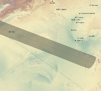 Map of the eclipse path across Algeria on 05/15/2515