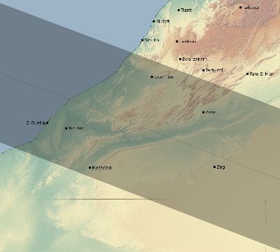 Map of the eclipse path across Morocco on 05/15/2515