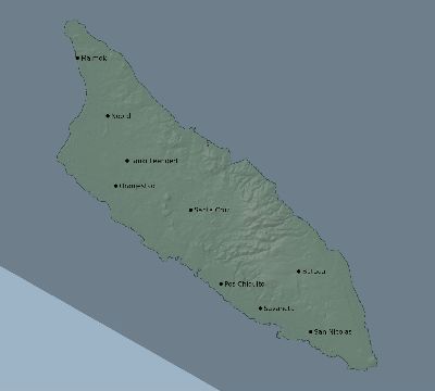 Map of the eclipse path across Aruba on 10/27/2516