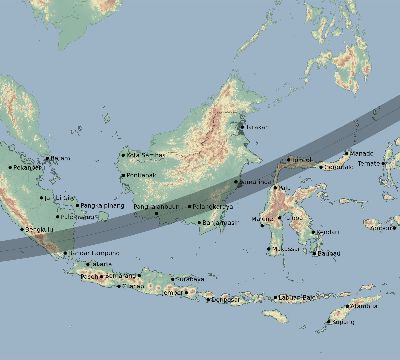 Map of the eclipse path across Indonesia on 03/02/2519