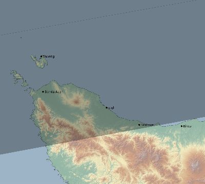 Map of the eclipse path across Indonesia on 08/26/2519
