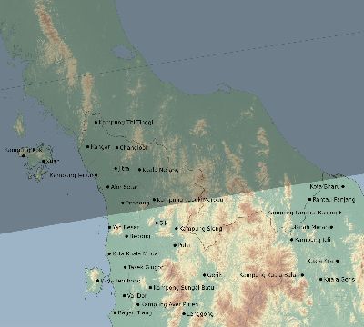 Map of the eclipse path across Malaysia on 08/26/2519