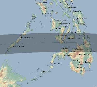 Map of the eclipse path across Philippines on 08/26/2519