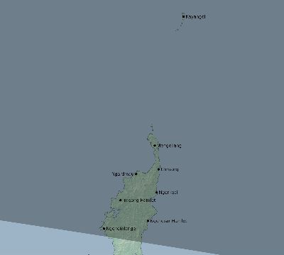 Map of the eclipse path across Palau on 08/26/2519