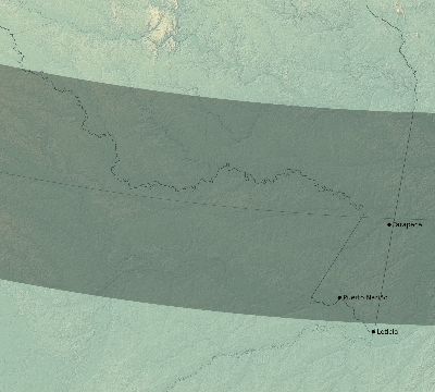 Map of the eclipse path across Colombia on 12/19/2522