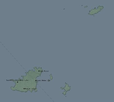 Map of the eclipse path across Guernsey on 10/18/2525