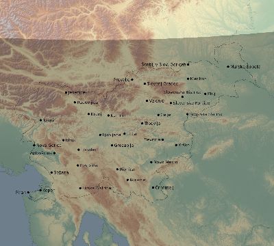 Map of the eclipse path across Slovenia on 10/18/2525