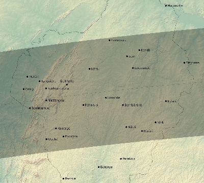 Map of the eclipse path across Benin on 04/13/2526