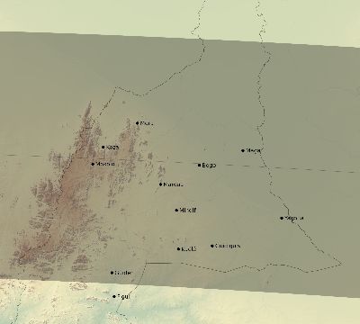 Map of the eclipse path across Cameroon on 04/13/2526