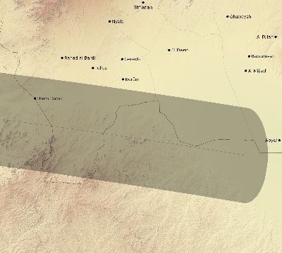 Map of the eclipse path across Sudan on 04/13/2526