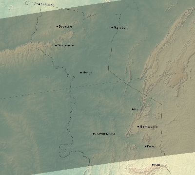 Map of the eclipse path across Togo on 04/13/2526