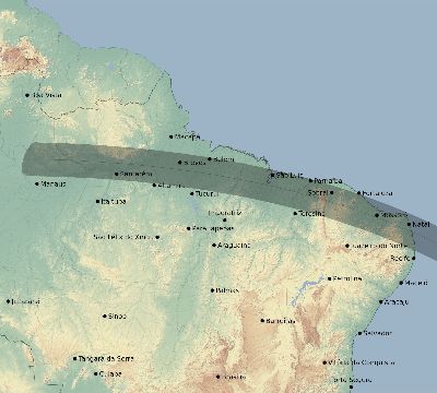 Map of the eclipse path across Brazil on 09/26/2527