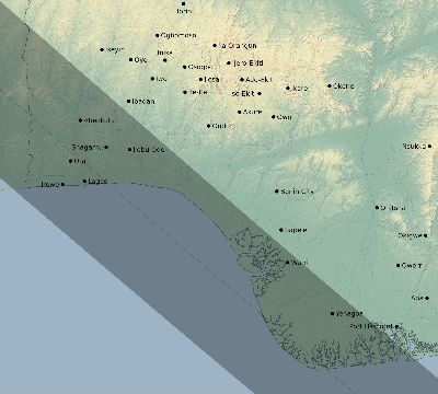 Map of the eclipse path across Nigeria on 07/25/2530