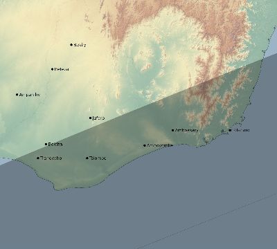 Map of the eclipse path across Madagascar on 07/15/2531