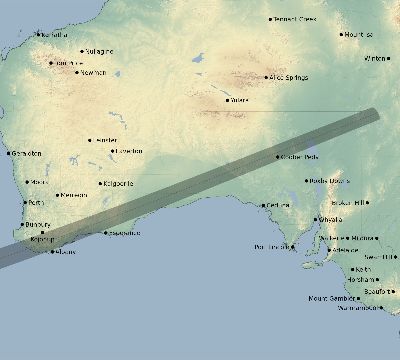 Map of the eclipse path across Australia on 11/17/2533