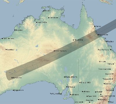 Map of the eclipse path across Australia on 05/14/2534