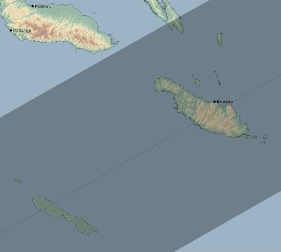 Map of the eclipse path across Solomon Islands on 05/14/2534