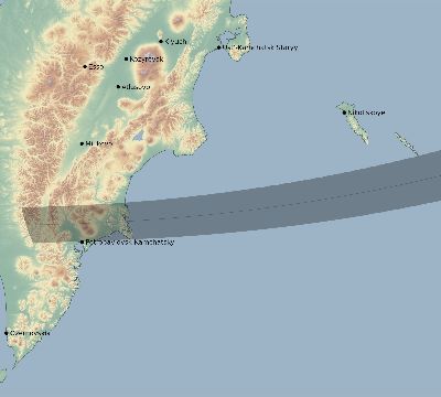Map of the eclipse path across Russia on 03/23/2536