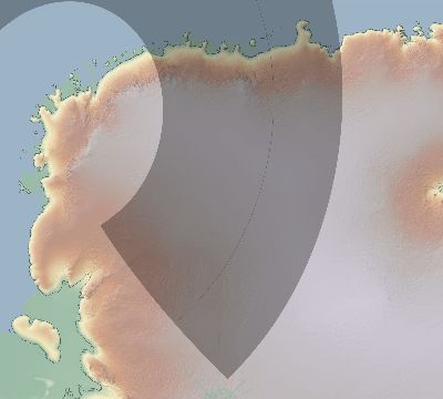 Map of the eclipse path across Antarctica on 09/16/2536