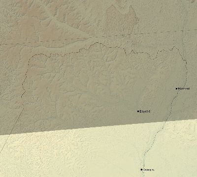 Map of the eclipse path across Republic of the Congo on 09/05/2537
